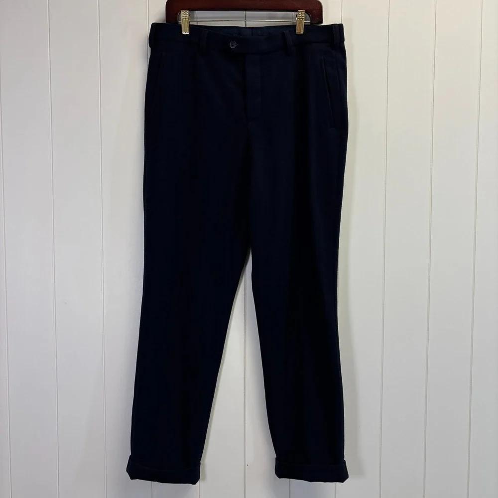 Express Conscious Edit Mens Academia Wool Blend Dress Pants Size 32 X 34 Navy